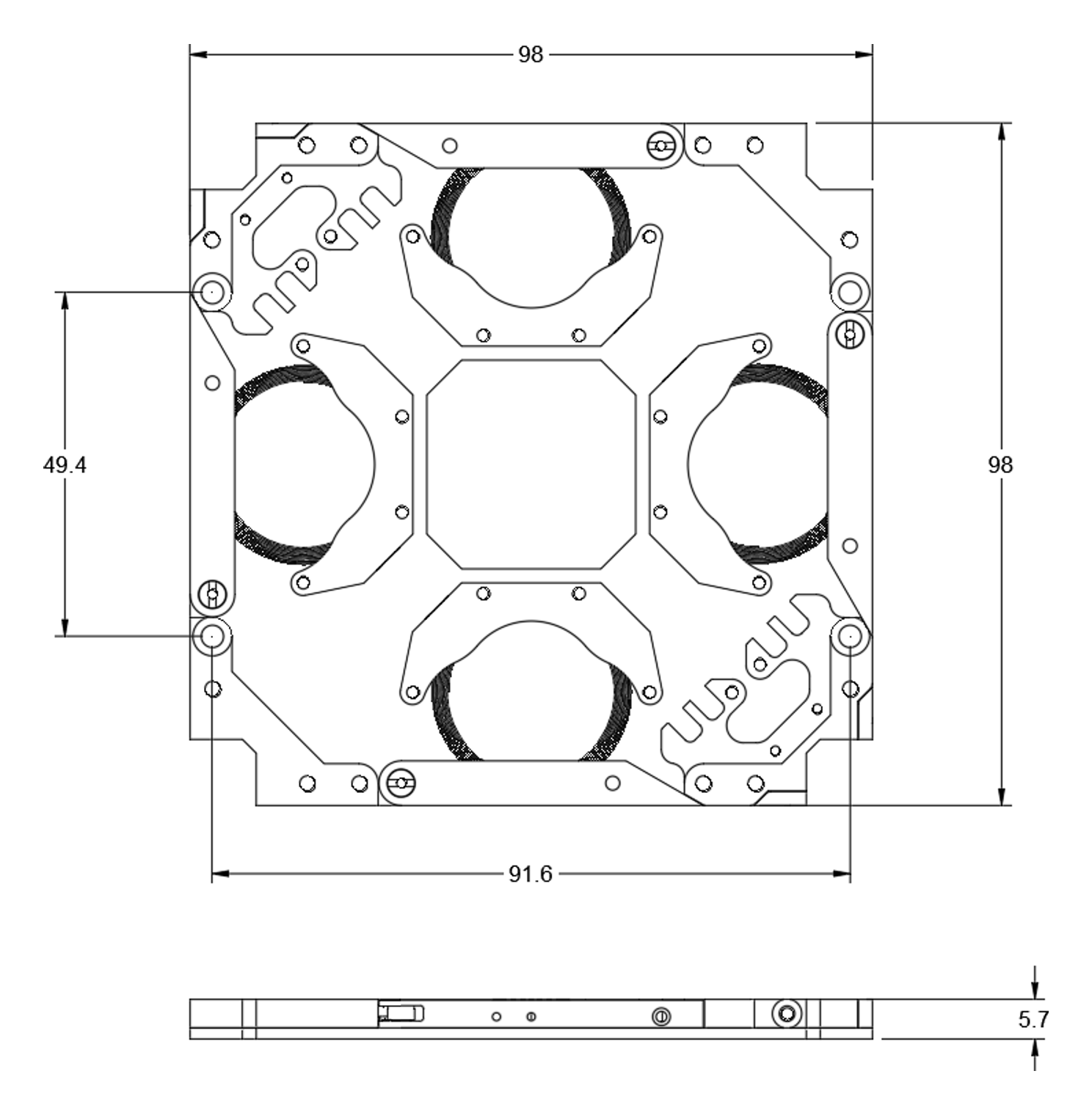 Deployable Antenna mechanical drawing