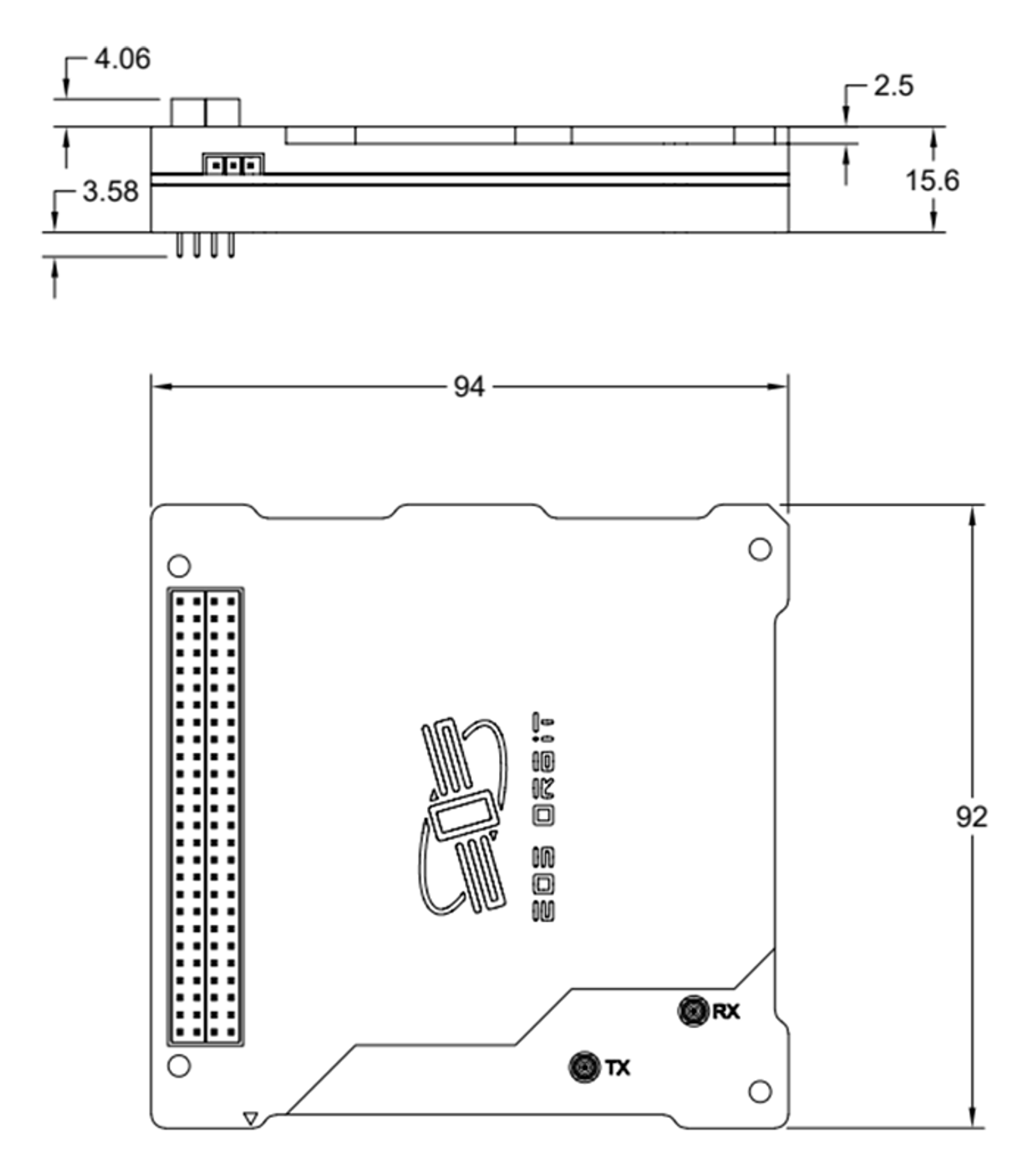 LoRa Gateway mechanical drawing